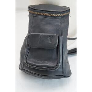 Frye Black Leather Backpack